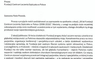 Podziękowania i życzenia od Prezydenta Krakowa.